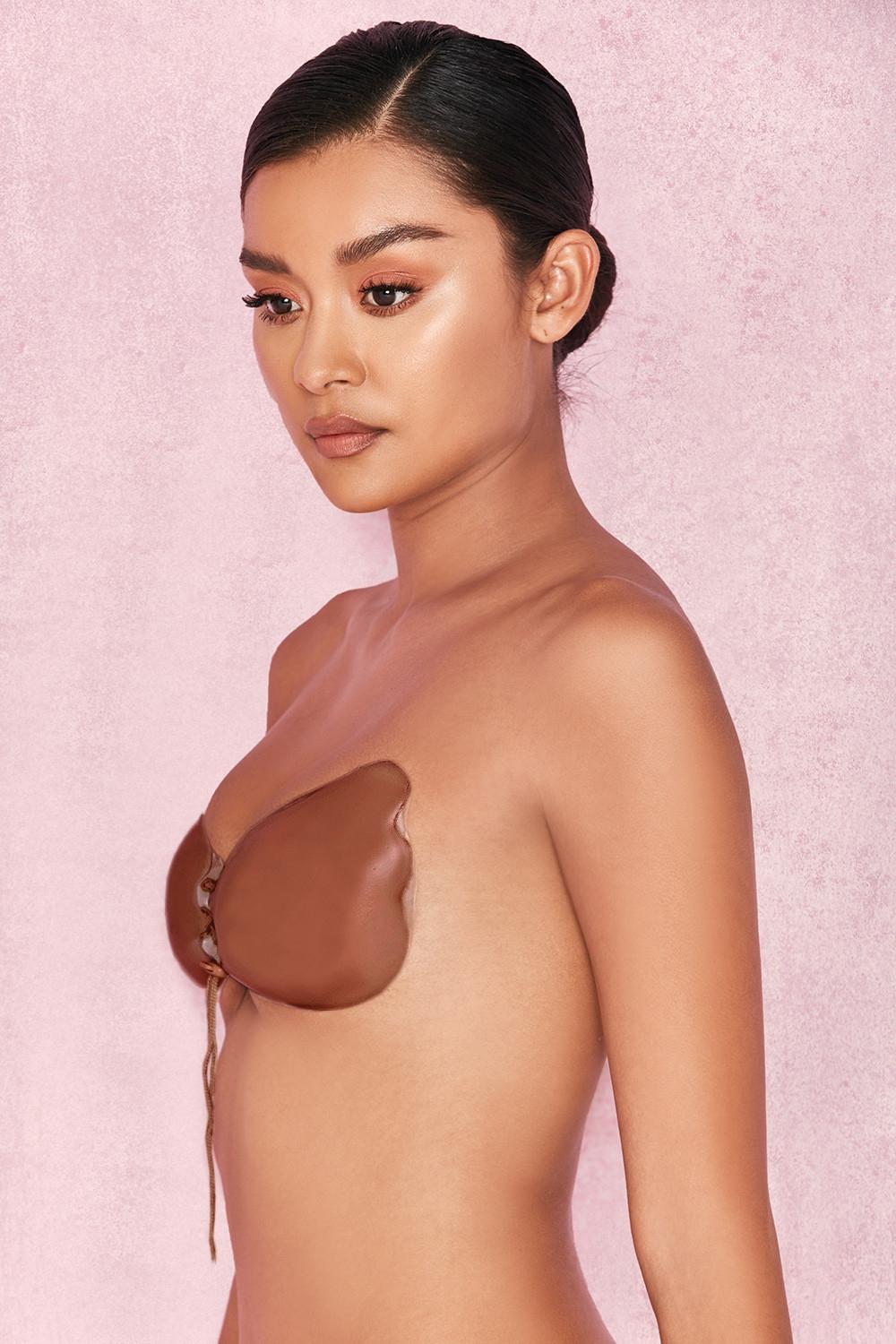  silicon push up invisible bra - caramel Product Image