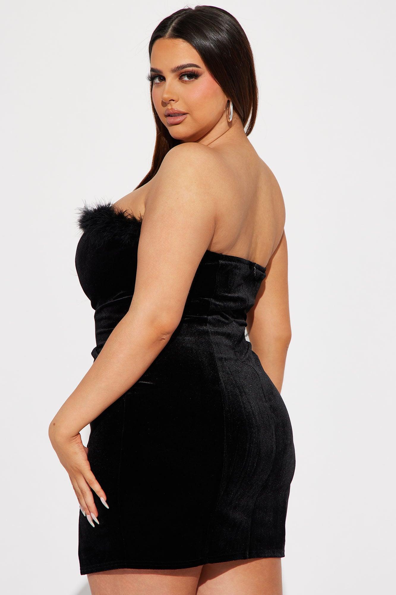 Morgan Velvet Mini Dress - Black Product Image