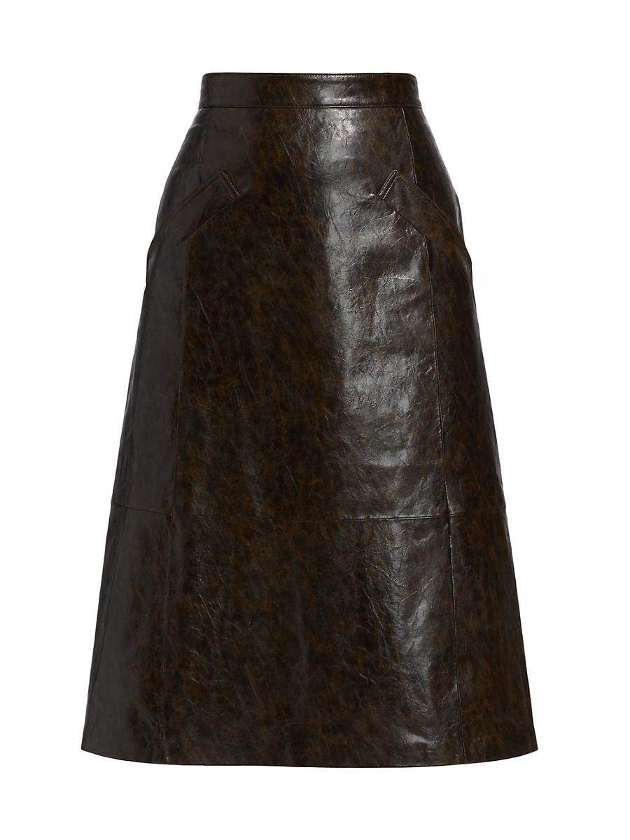 Womens Zadie Faux Leather Midi-Skirt Product Image