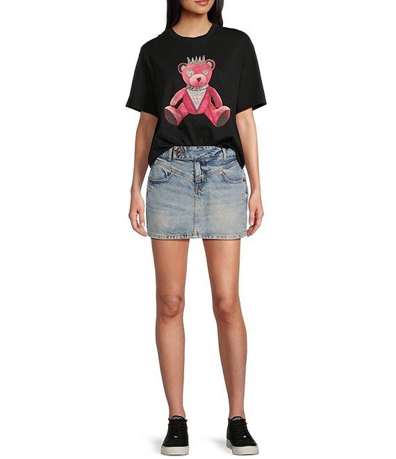 Guess Short Sleeve Pink Bear Graphic T-Shirt Product Image