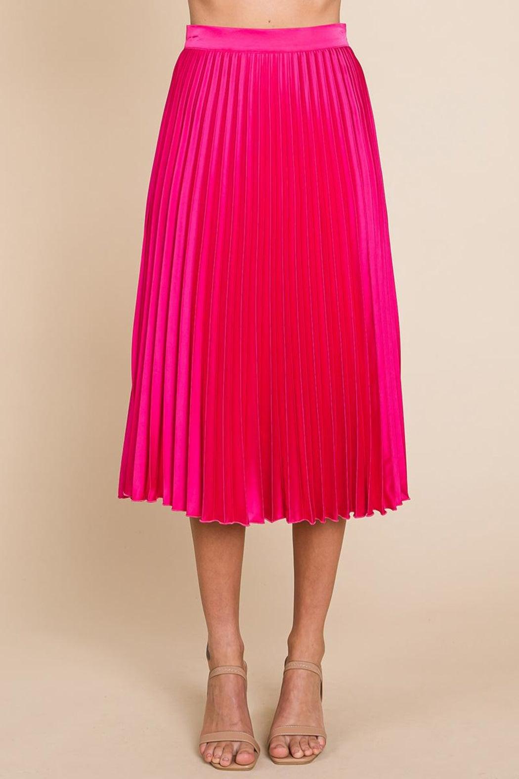 High Waisted Pleated Midi Skirt Product Image