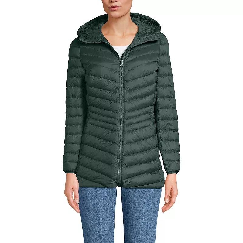 Women's Lands' End Hooded Down Wanderweight Ultralight Packable Jacket,  Product Image