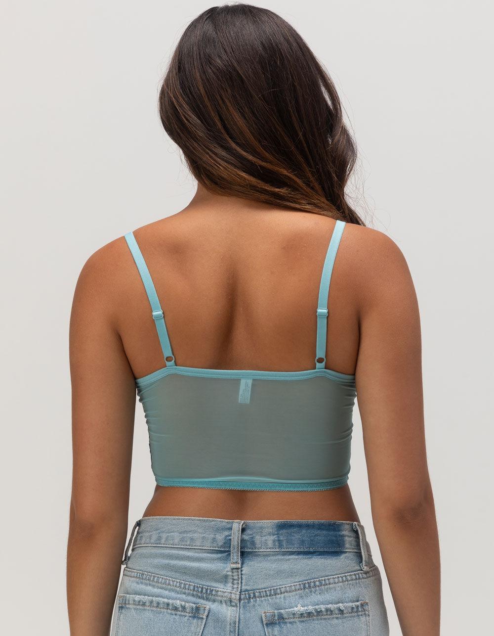 FULL TILT Two-Tone Lace Womens Bralette - BLUE Product Image