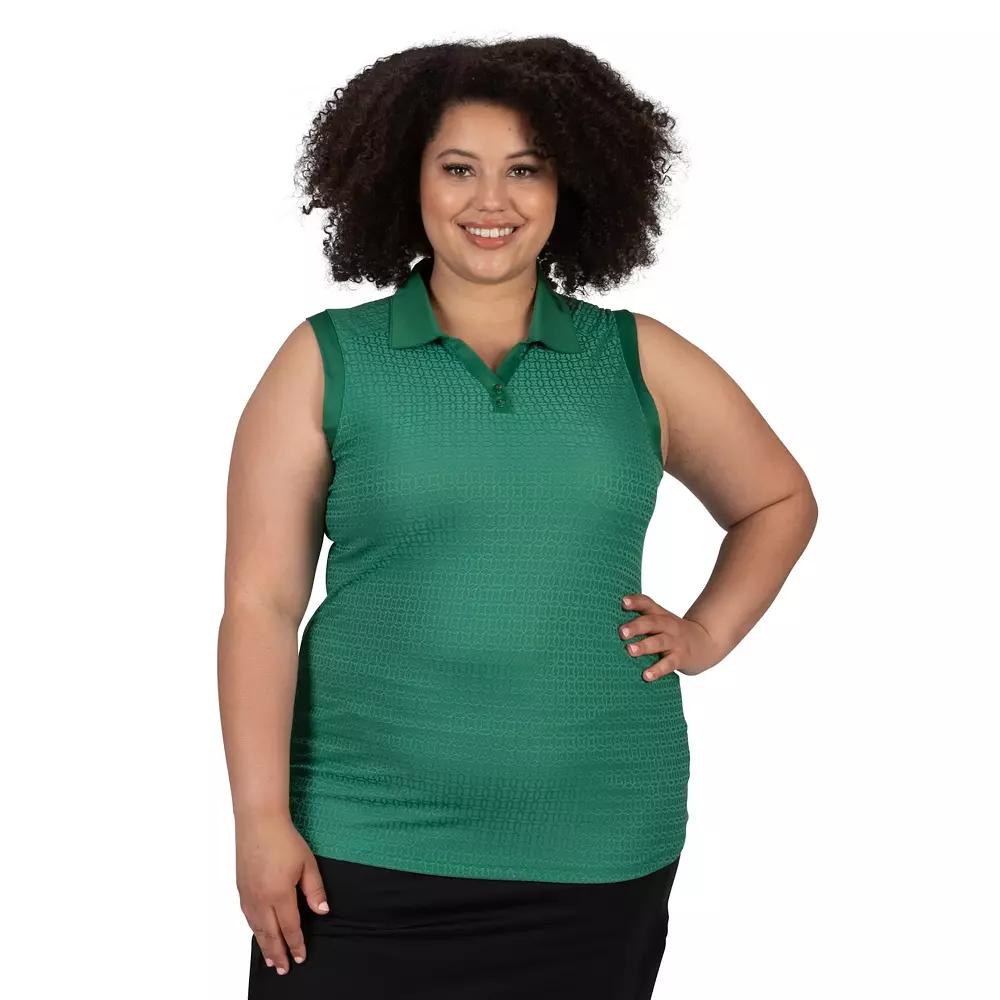 Plus Size Nancy Lopez Journey Sleeveless Polo, Women's, Size: 1XL, Green Product Image