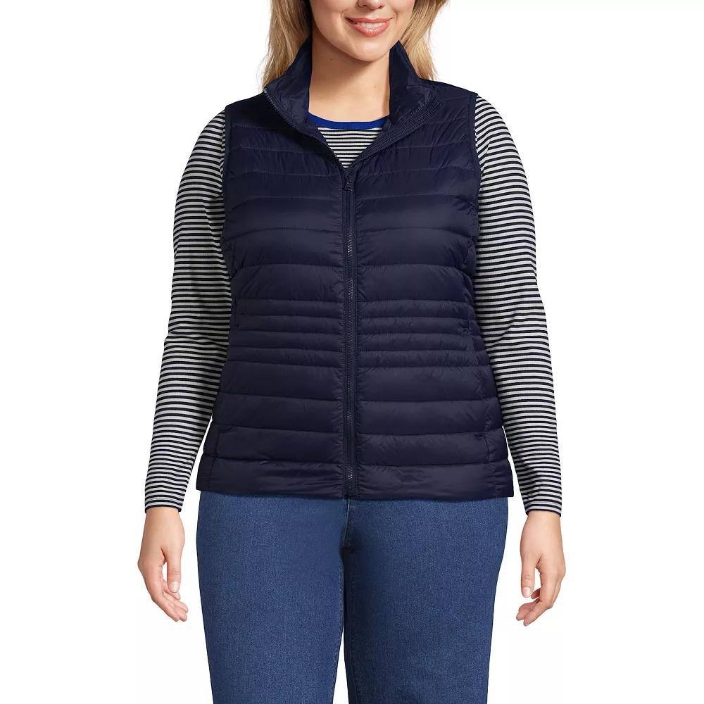 Plus Size Lands' End Wanderweight Down Vest, Women's, Size: 3XL, Deep  Blue Product Image
