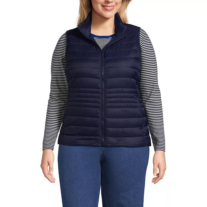 Plus Size Lands' End Wanderweight Down Vest, Women's, Size: 3XL, Deep  Blue Product Image