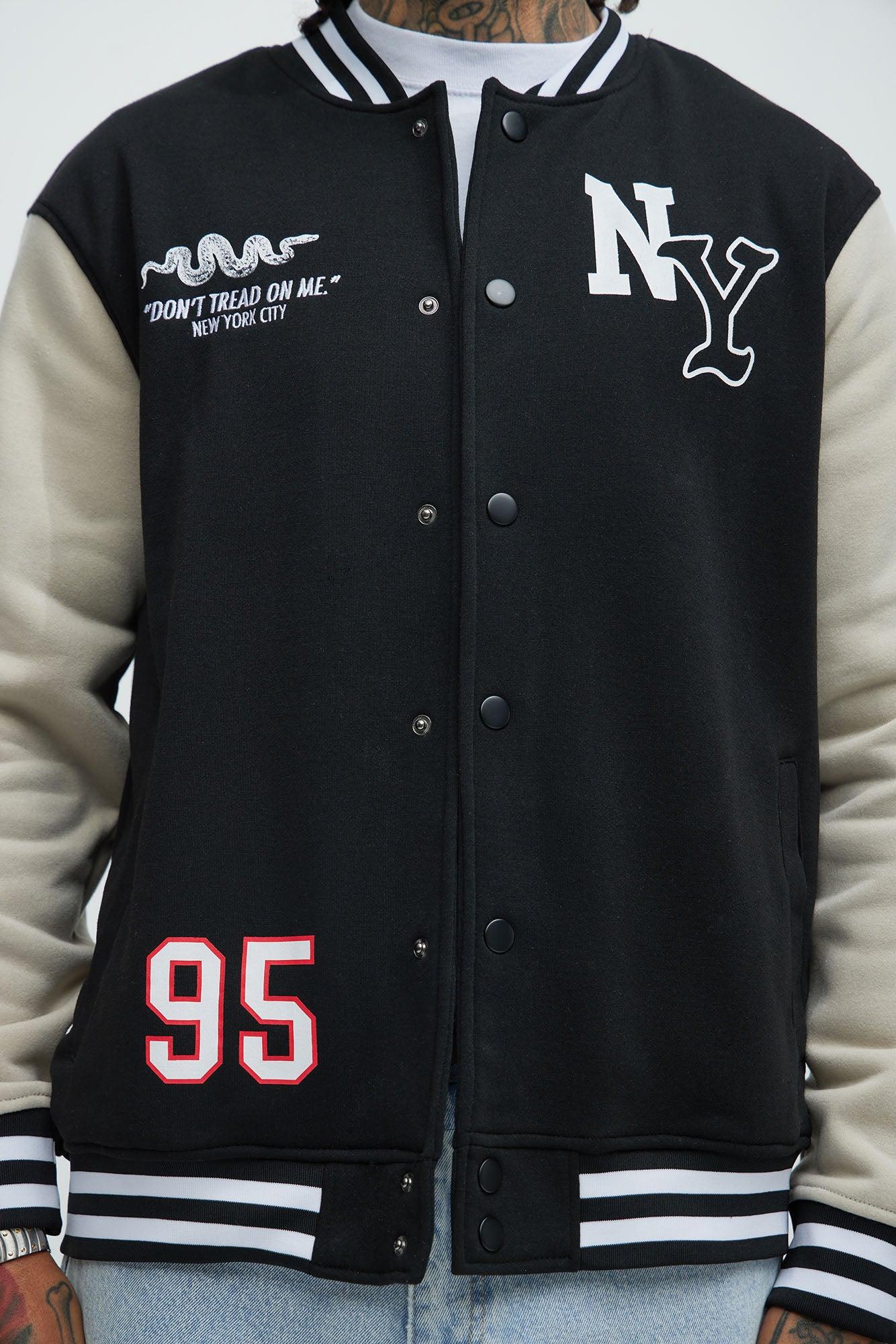 New York Circle Varsity Jacket - Black Product Image