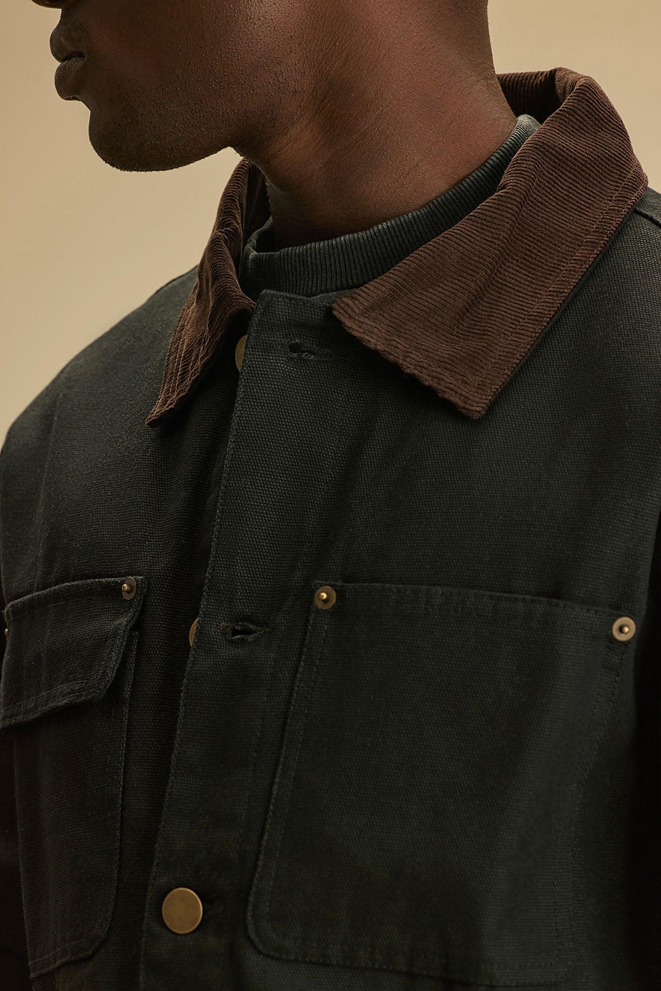 Alexander Utility Canvas Chore Jacket - Black Product Image