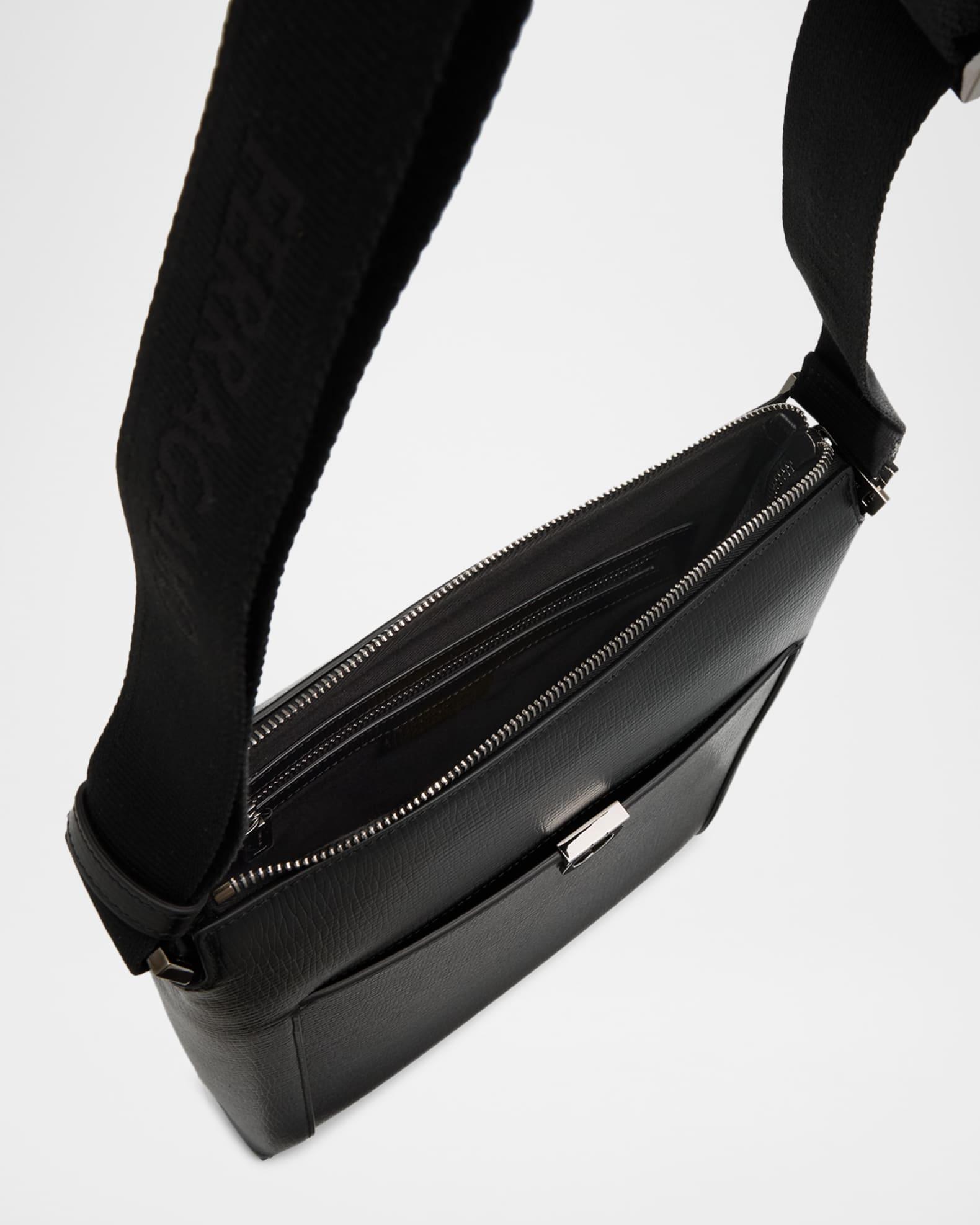 Men's Gancini Hammered Calfskin Crossbody Bag Product Image