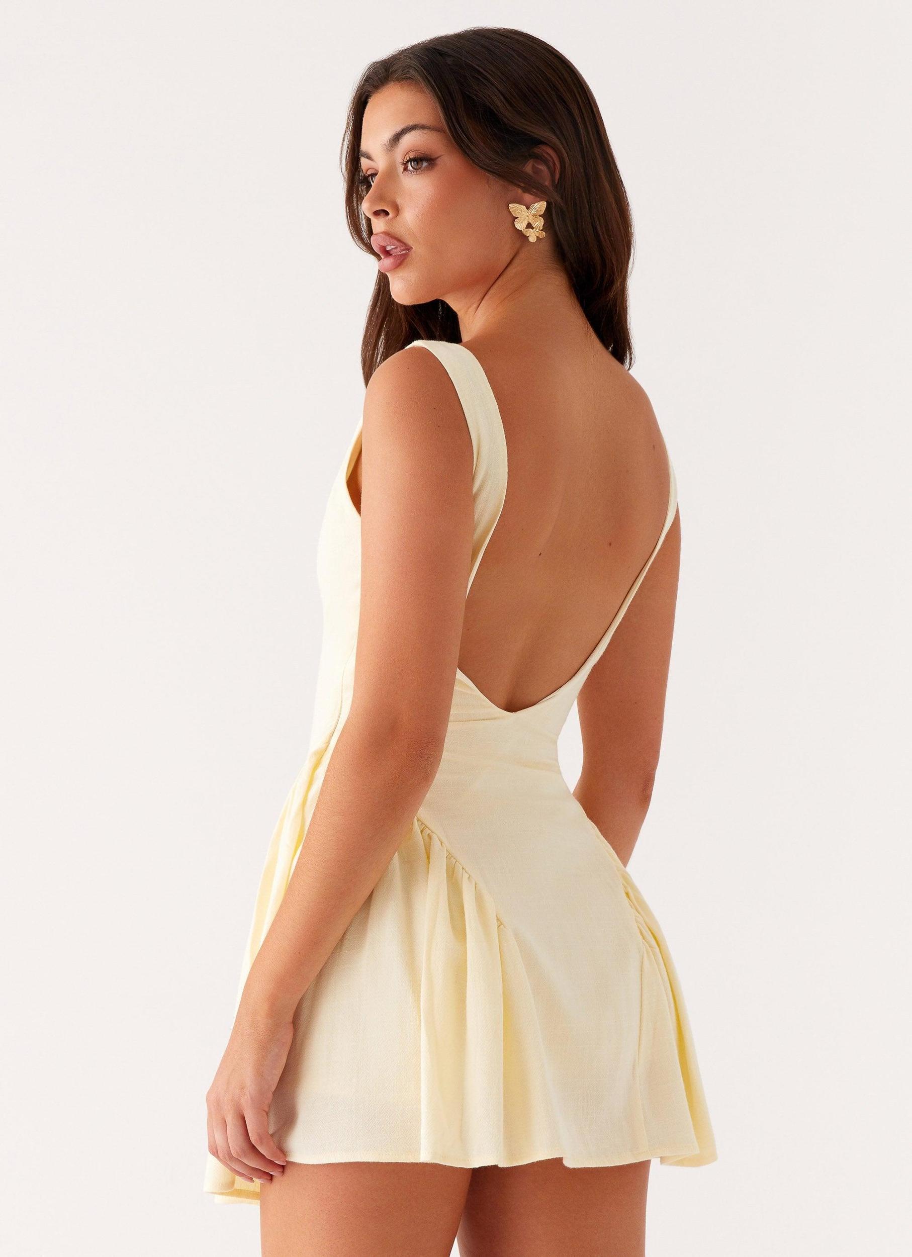 Margo Mini Dress - Pale Yellow Product Image
