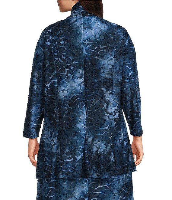 Calessa Plus Size Burnout Knit Open-Front Cardigan Product Image