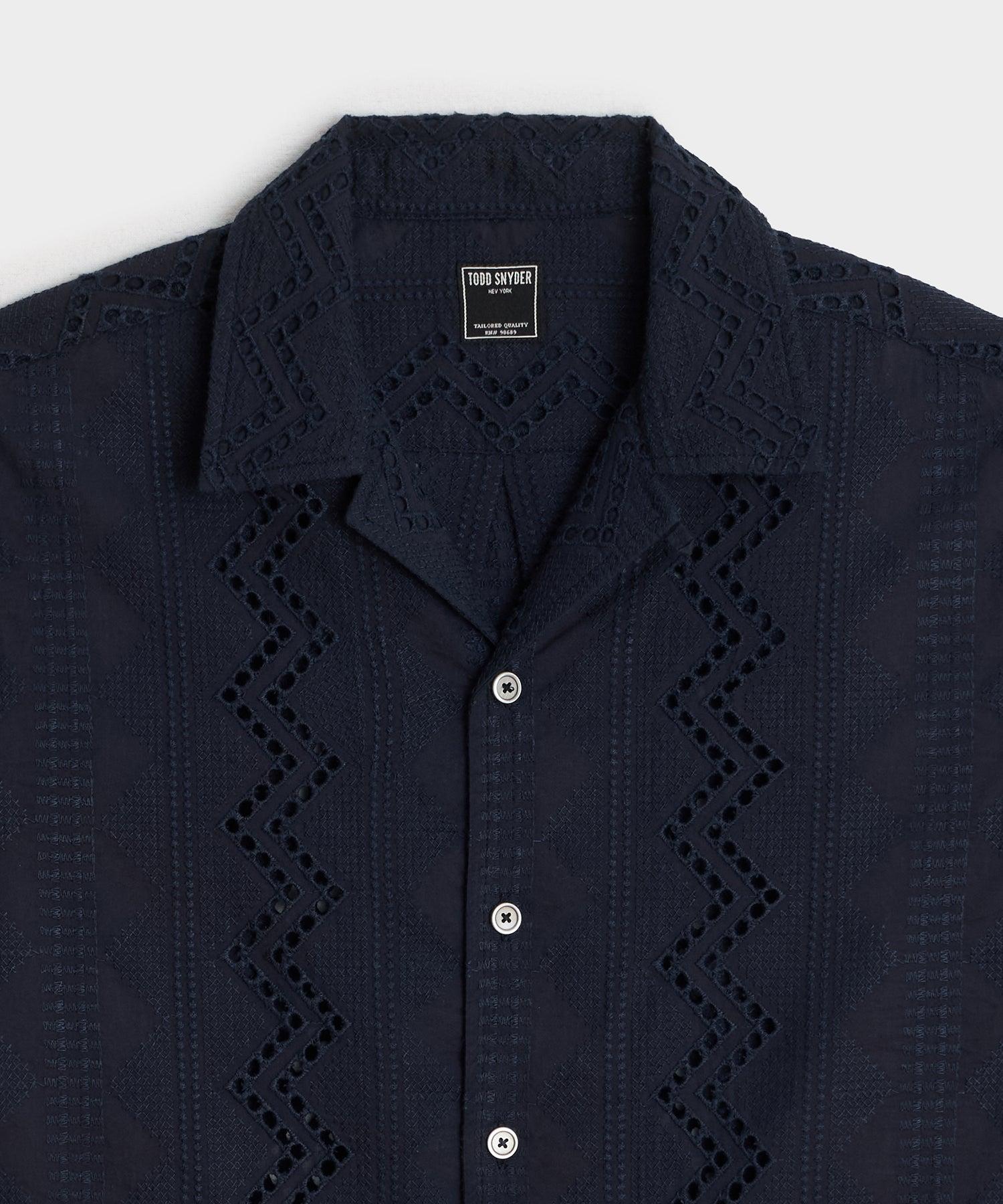 Cropped Cotton Camp Collar Shirt Product Image