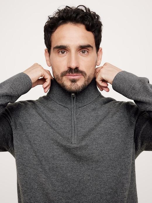 Italian Merino Half-Zip Sweater Product Image