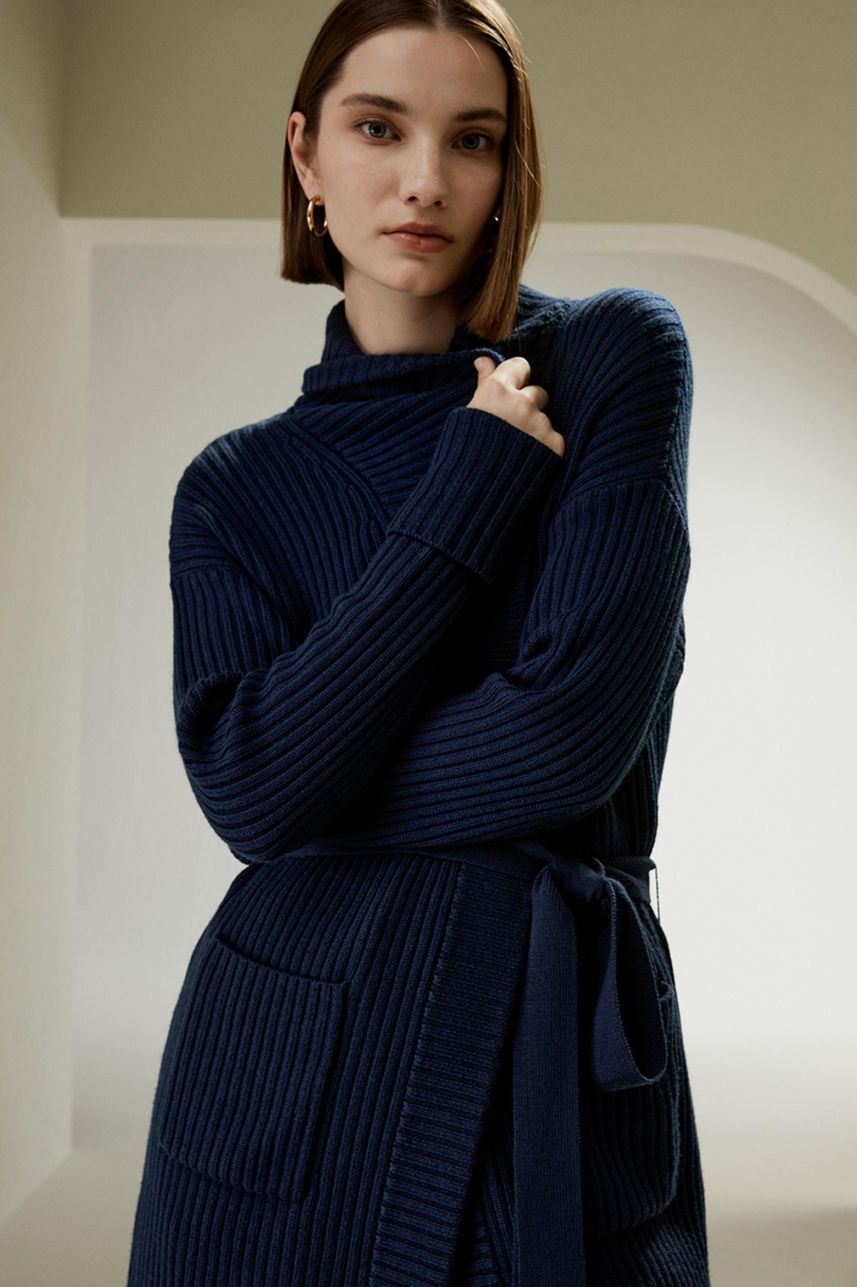 Merino Wool Shawl Collar Cardigan Product Image