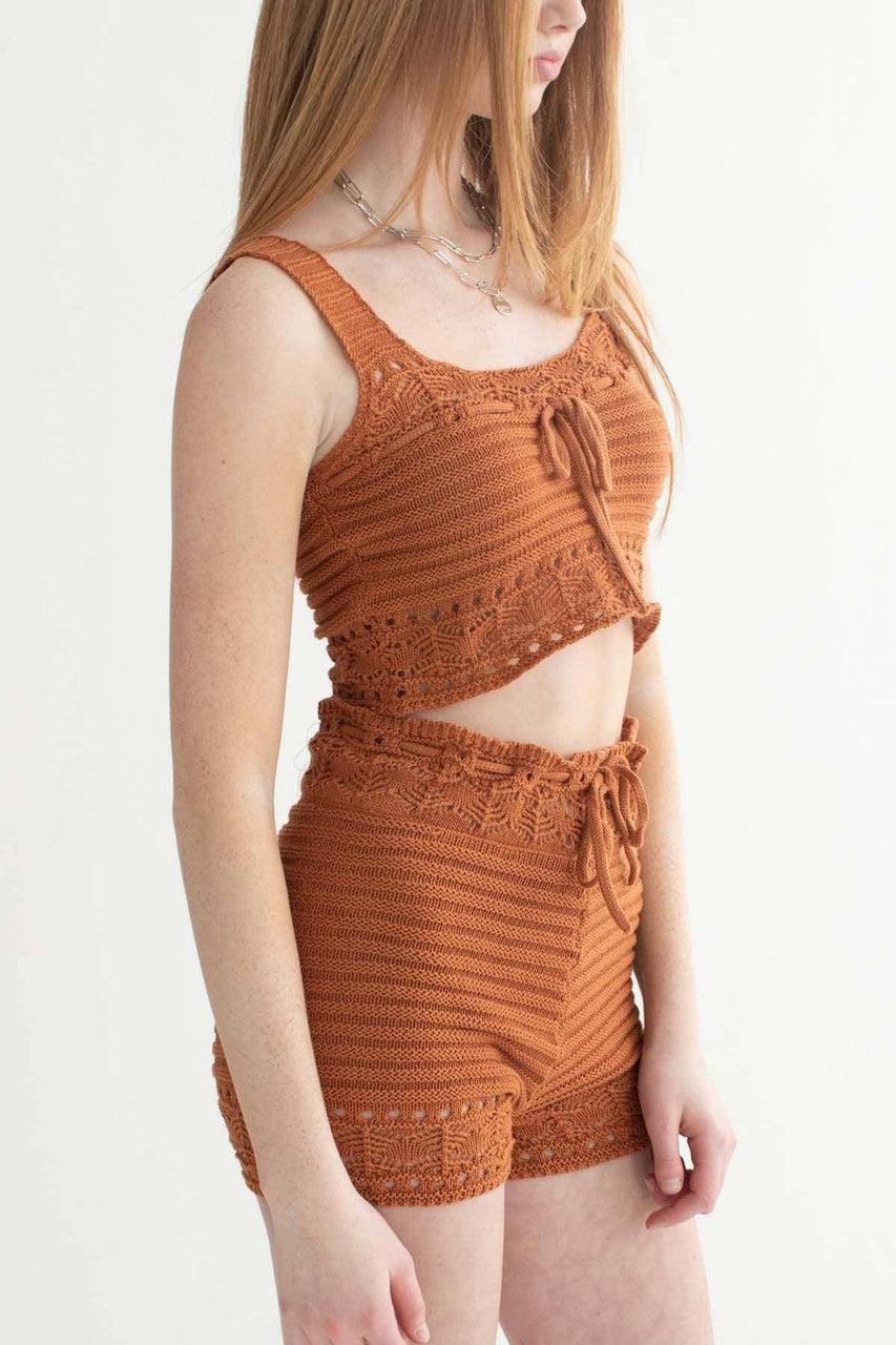 Adobe Pointelle Crochet Cami & Shorts Set Product Image