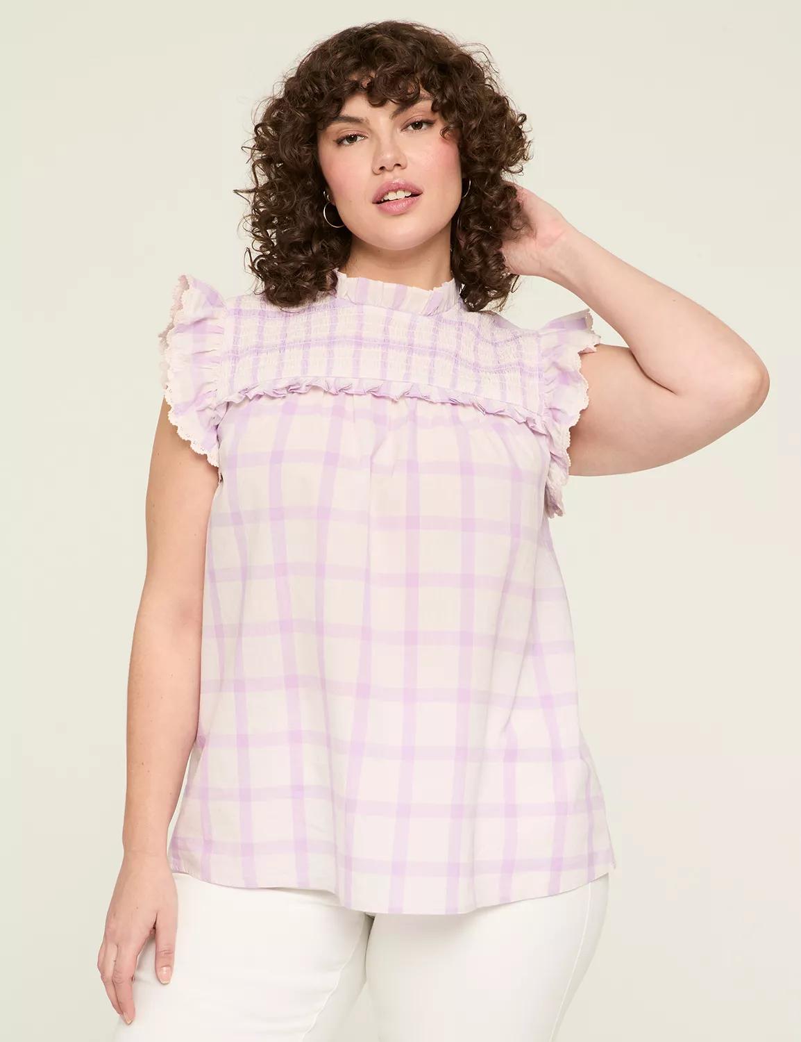 Cap-Sleeve Smocked Popover Tank Product Image