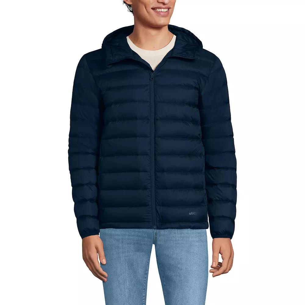 Men's Lands' End Hooded Wanderweight Down Jacket,  Product Image