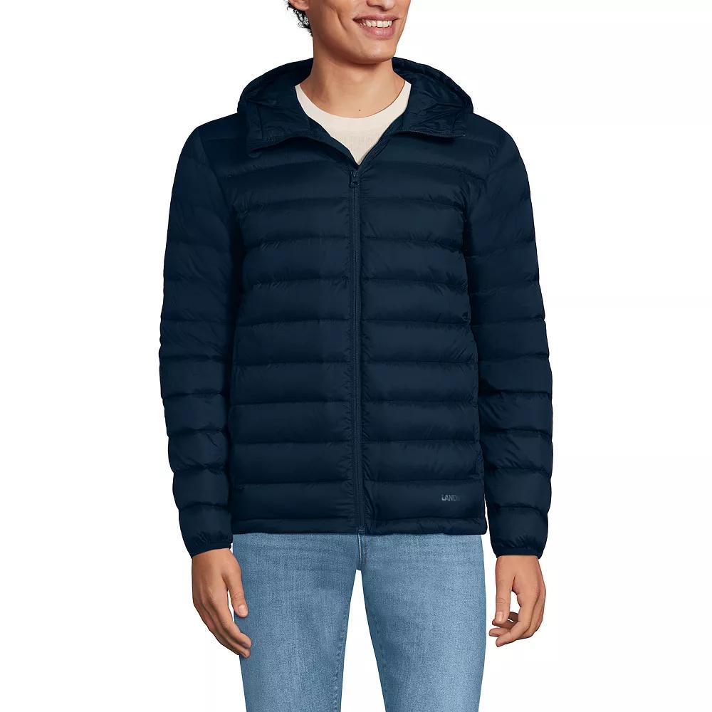 Men's Lands' End Hooded Wanderweight Down Jacket,  Product Image