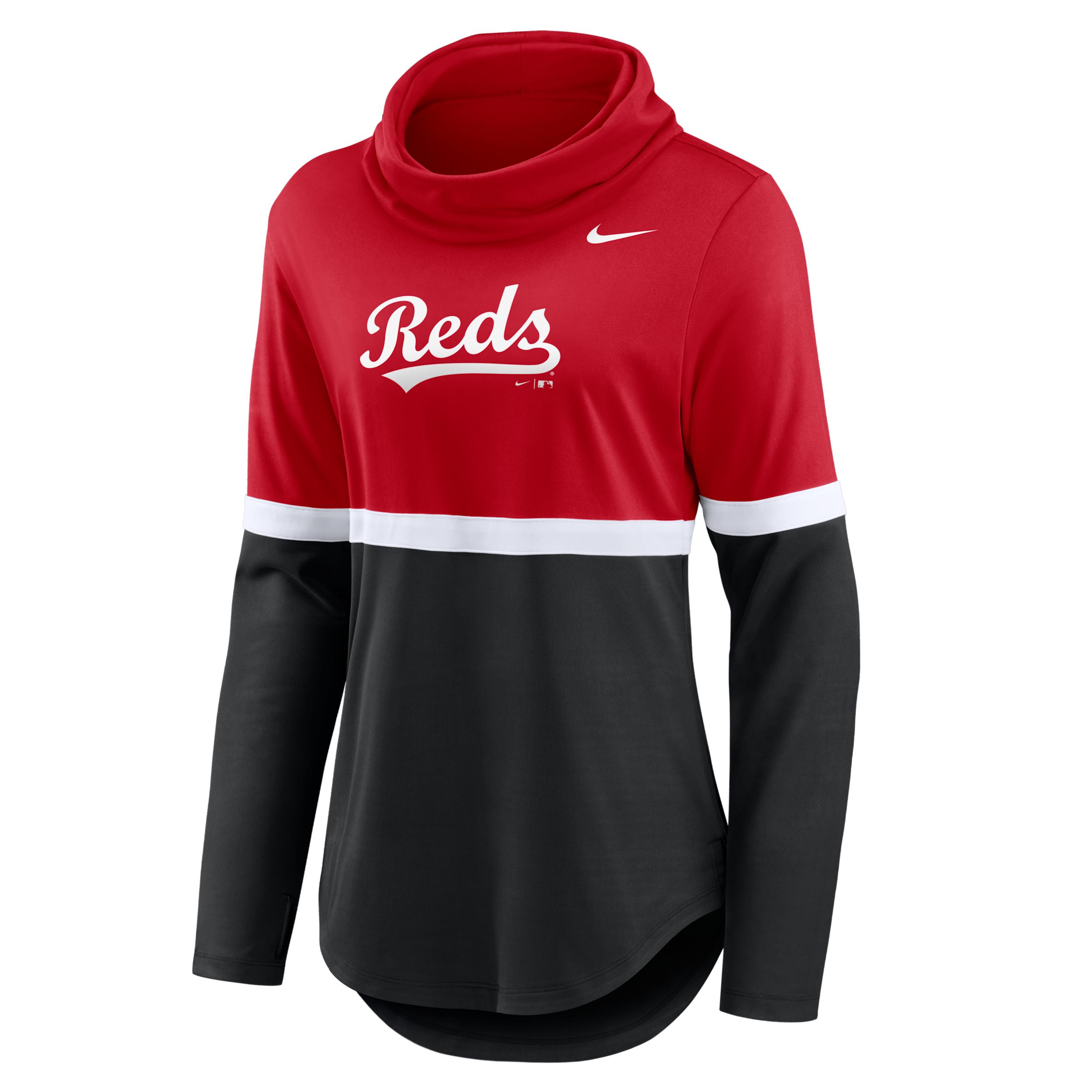 Cincinnati Reds Club Lettering Nike Women's Dri-FIT MLB Pullover Crew Product Image