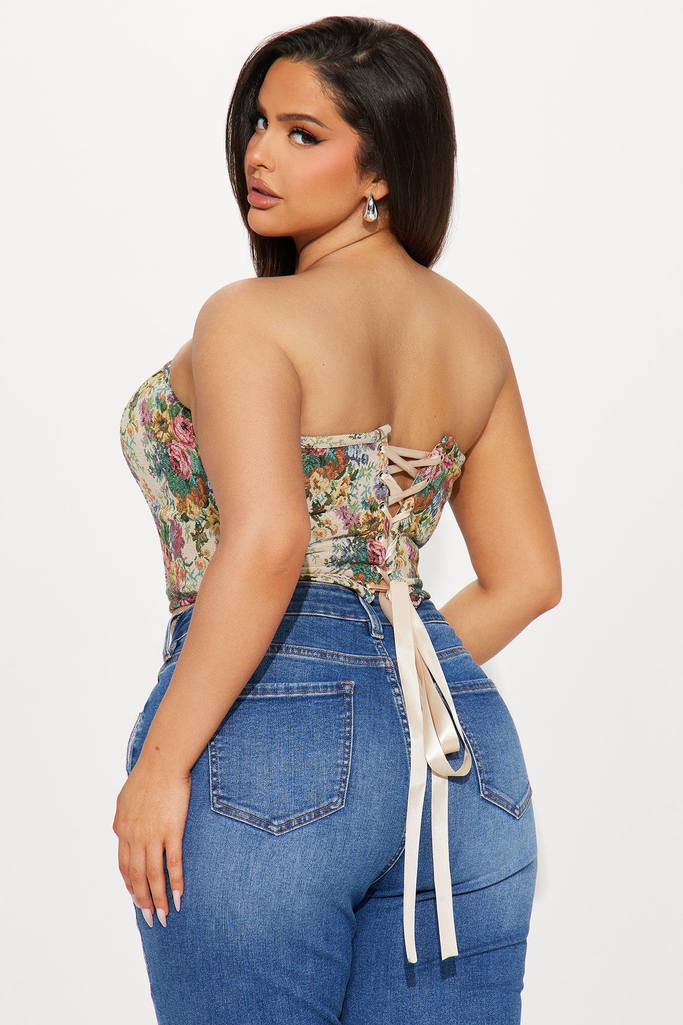 Unlike The Rest Corset Top - Taupe/combo Product Image