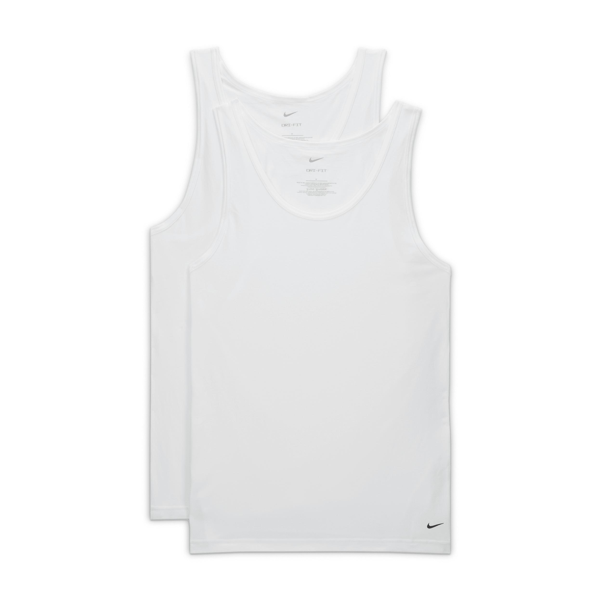 Nike Men's Dri-FIT Essential Cotton Stretch Slim Fit Tank Top Undershirt (2-Pack) Product Image