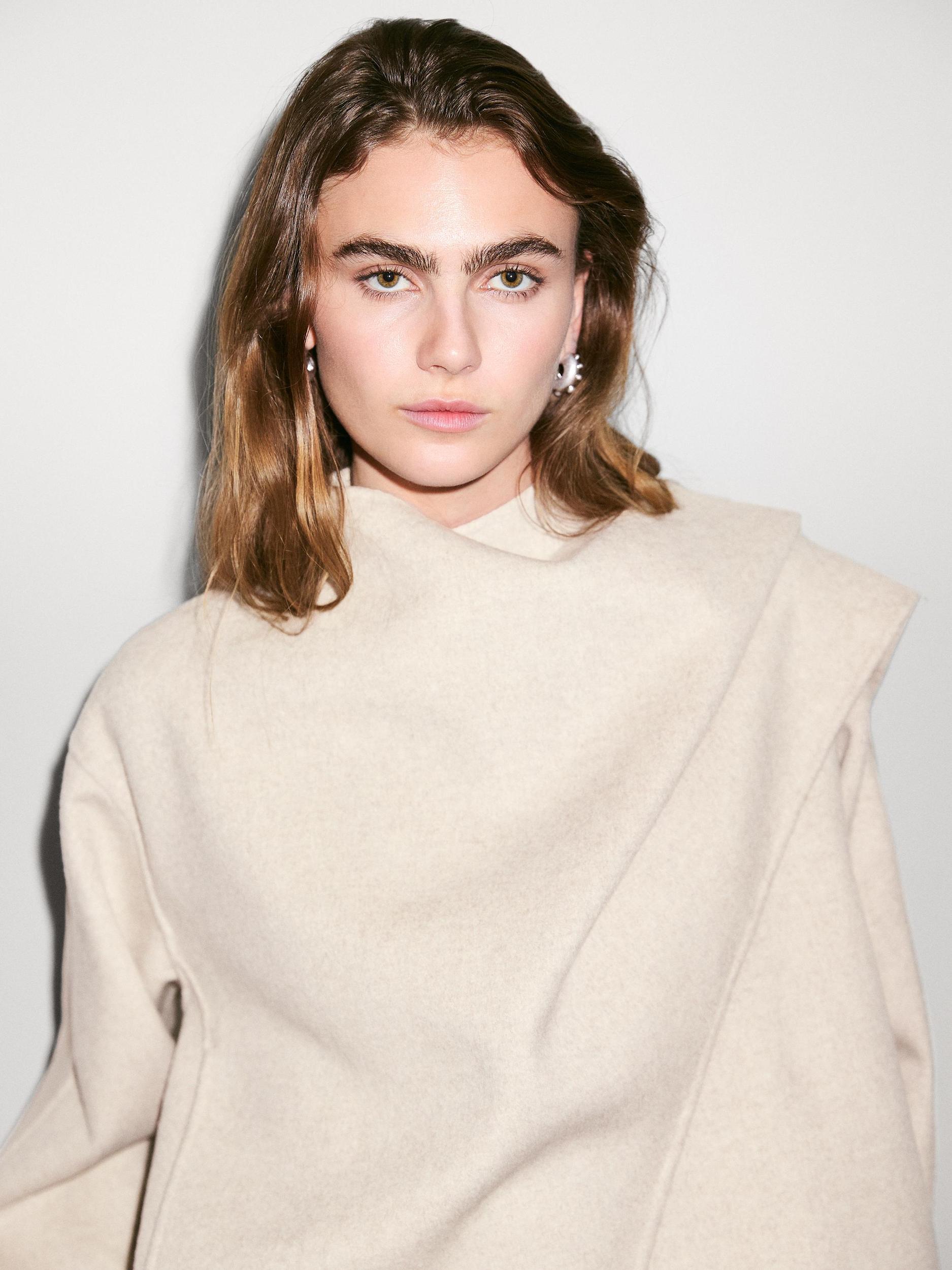 Short coat with scarf detail Product Image