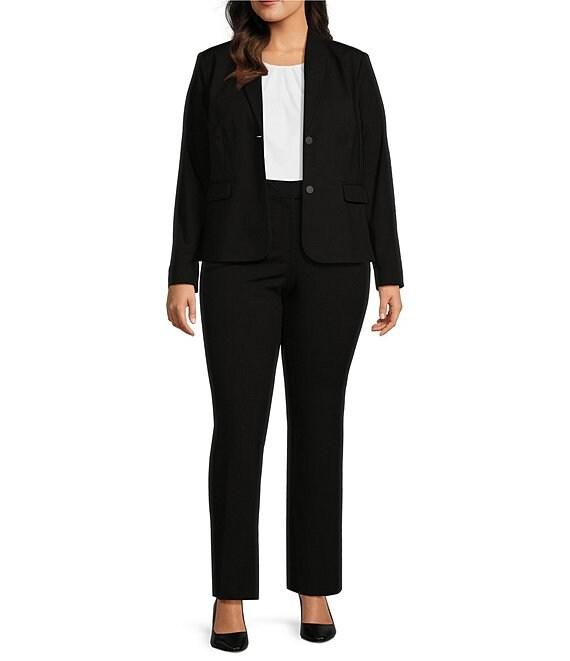 Investments Platinum Suiting Plus Size Straight Leg Pants Product Image