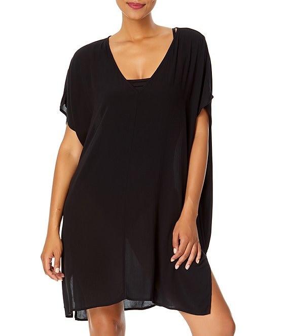 Anne Cole Easy Crinkle Rayon Tunic Swim Cover-Up Product Image