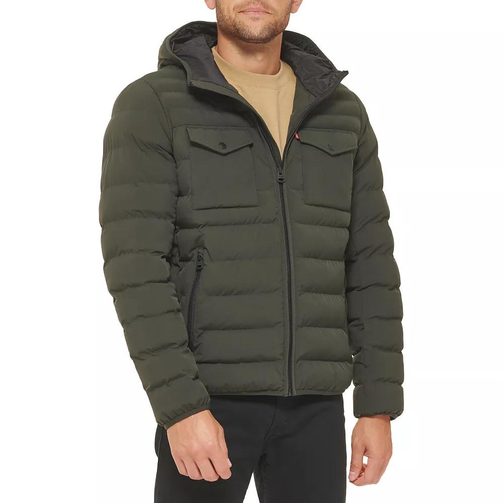 Men's Levi's® Stretch Two Pocket Quilted Hooded Jacket,  Product Image