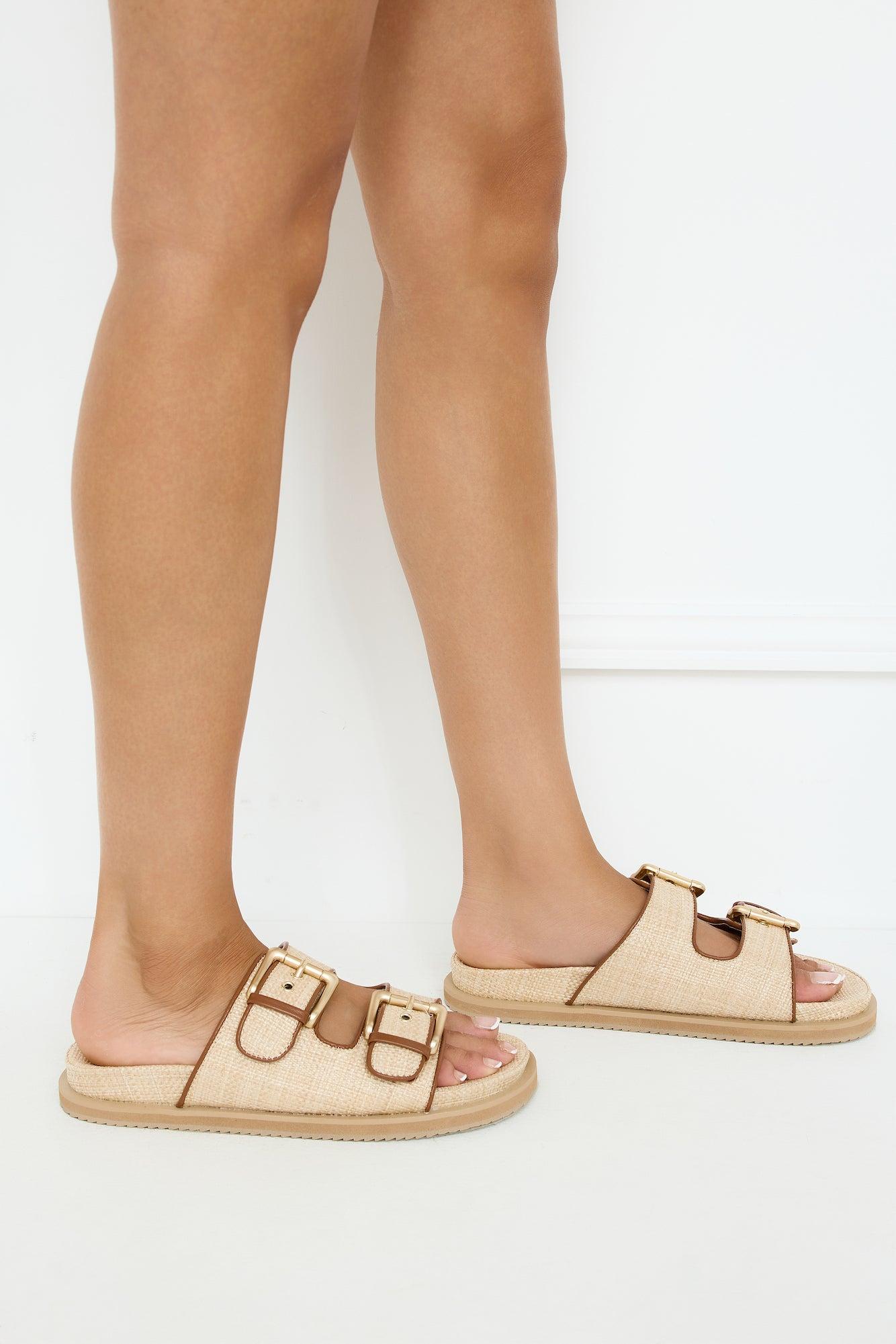 Tenzin Slides Natural Raffia Product Image