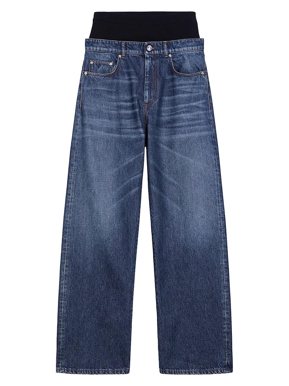 Womens Afoso Denim Double-Waist Jeans Product Image