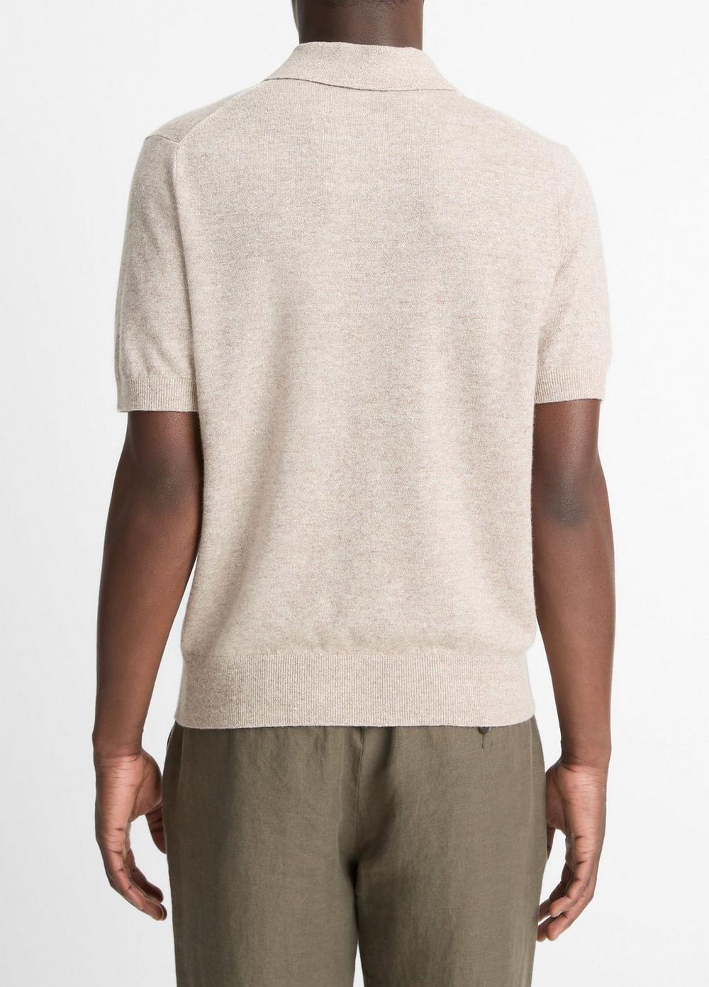 Linen, Wool & Cashmere Polo Sweater Product Image