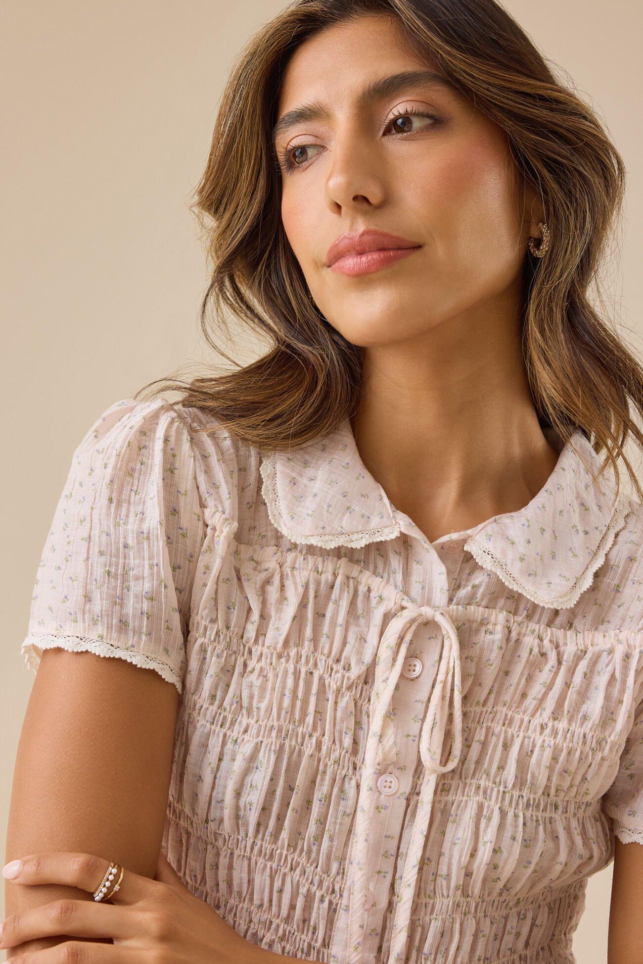 Petunia Floral Button-Up Top Product Image