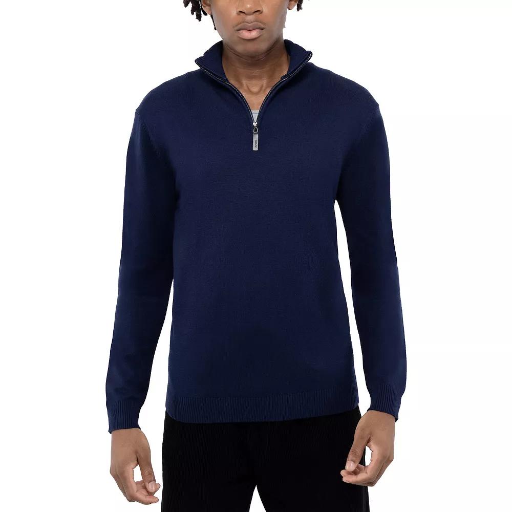 Men's Xray Quarter Zip Mockneck Sweater, Size: Medium, Blue Product Image