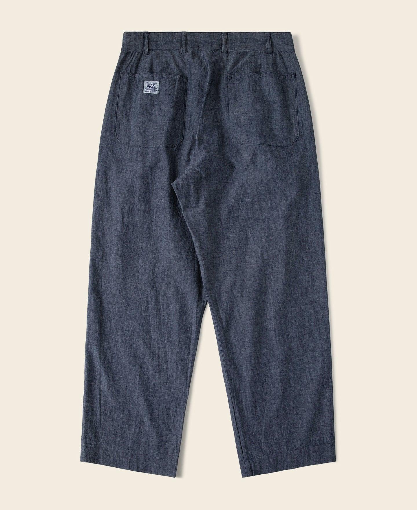 1930s Double-Pleated Chambray Pants Product Image