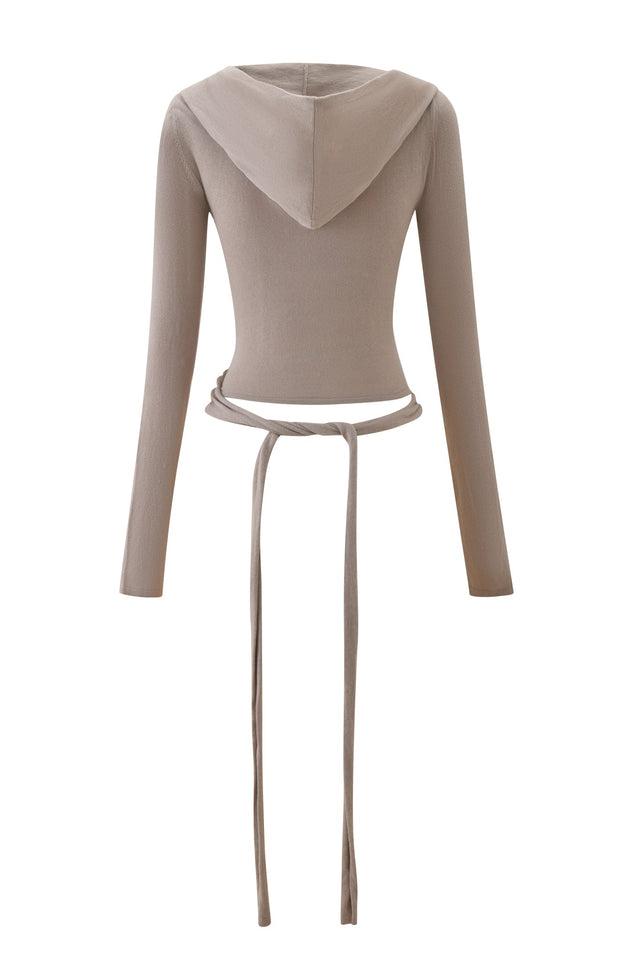 IRINA KNIT TOP - BEIGE Product Image