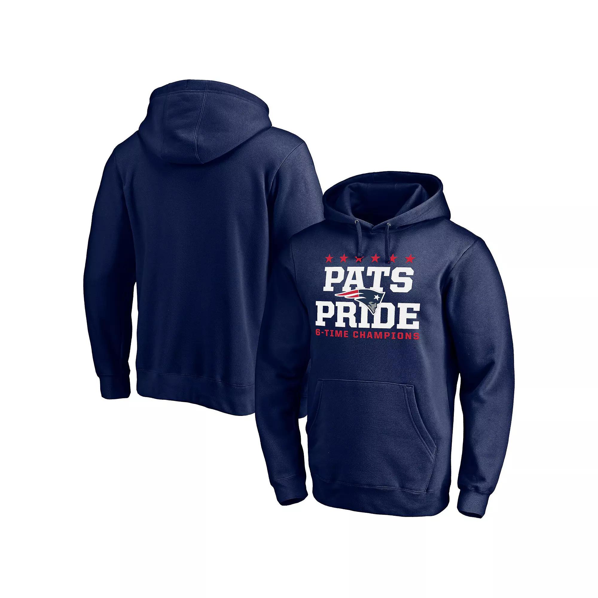 Men's Fanatics Navy New England Patriots Hometown Collection Pats Pride 6-Time Champions Fitted Pullover Hoodie,  Product Image