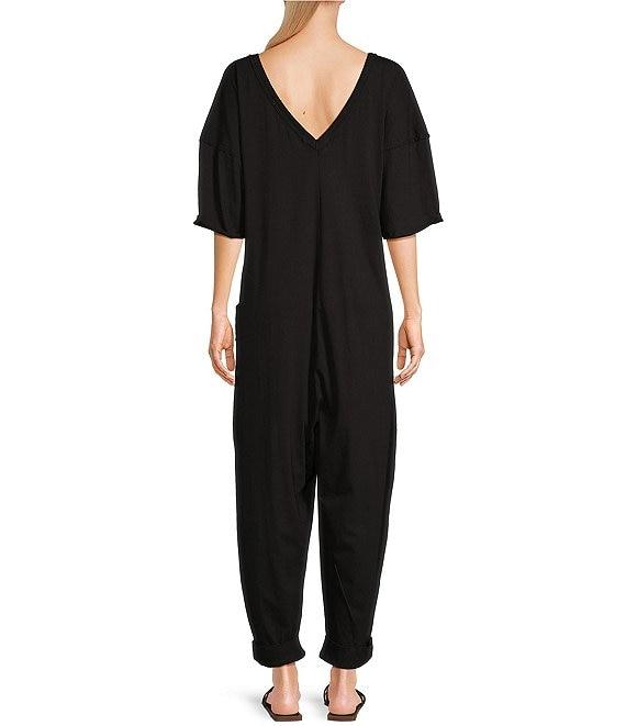 C&V Chelsea & Violet Cotton V-Neck Jumpsuit Product Image