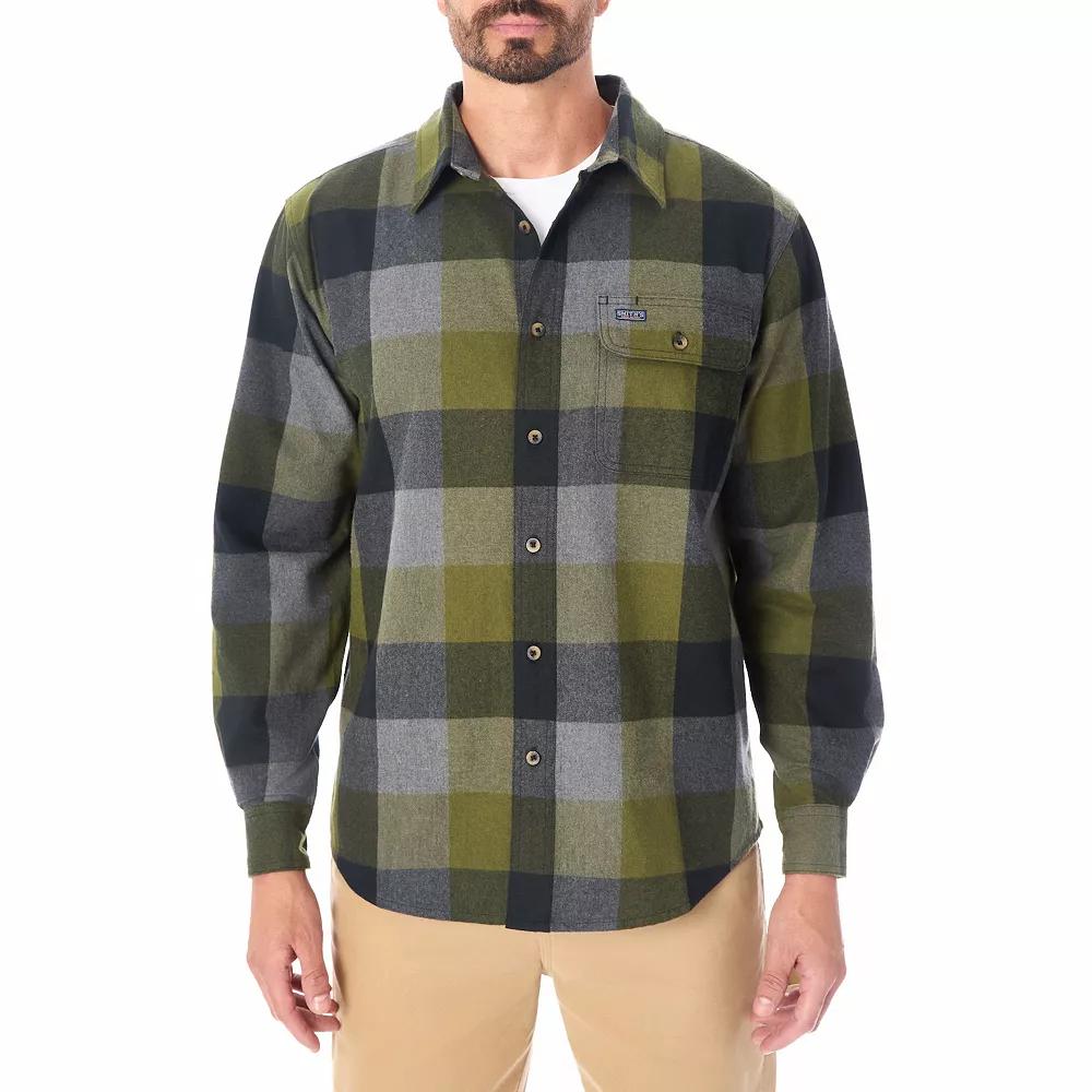 Men's Smith's Workwear Relaxed-Fit Buffalo Plaid Flannel Button-Down Shirt,  Product Image