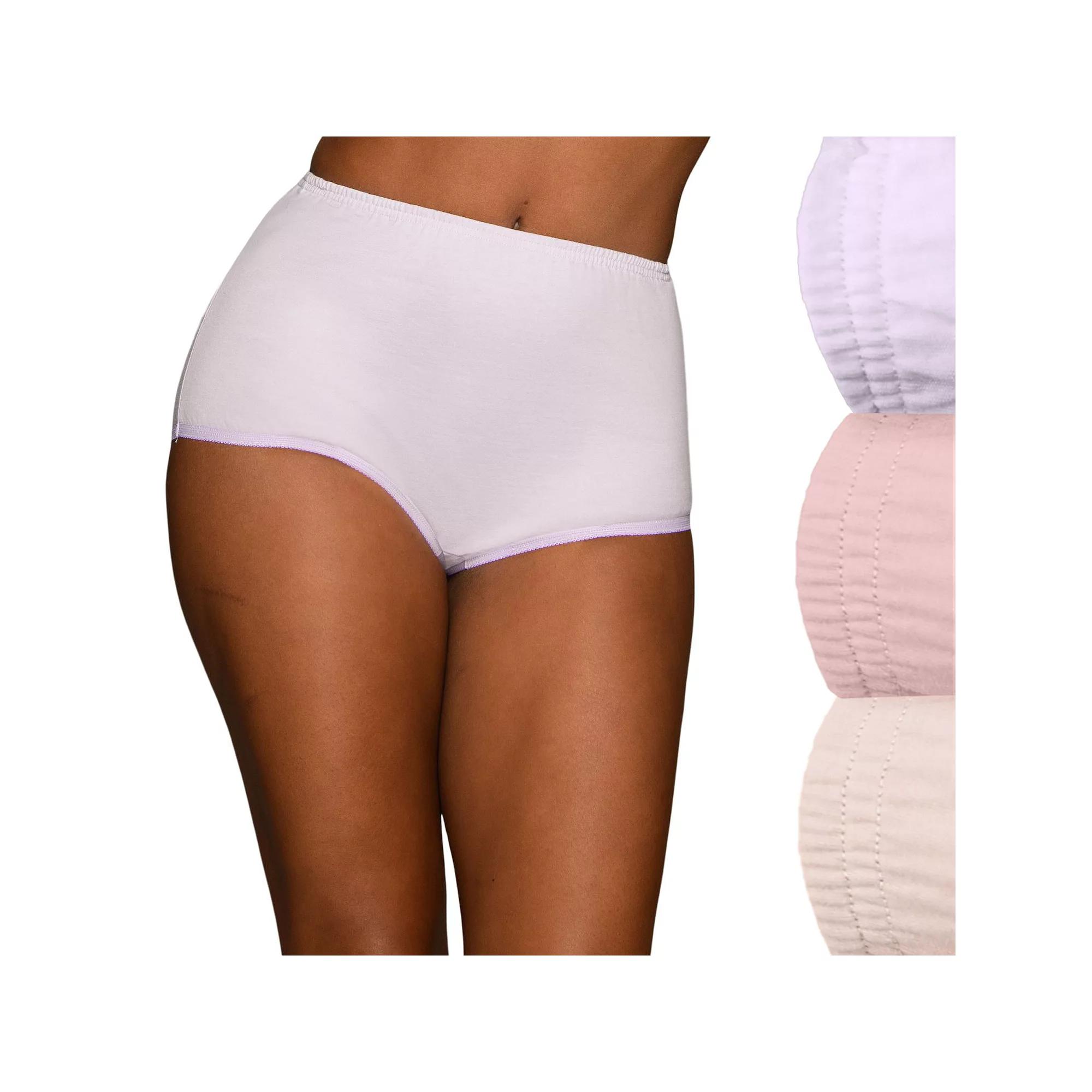 Women's Vanity Fair Lingerie® Perfectly Yours Ravissant Classic Cotton 3-Pack Brief Panty Set 15320, Size: 9, Celestial Pink Product Image
