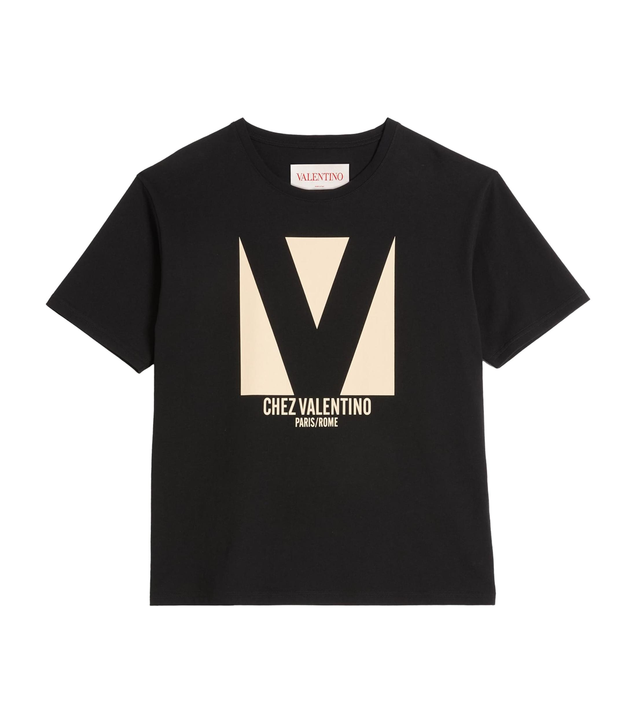 VALENTINO Crew Neck Short Sleeves T-shirts In Black Product Image