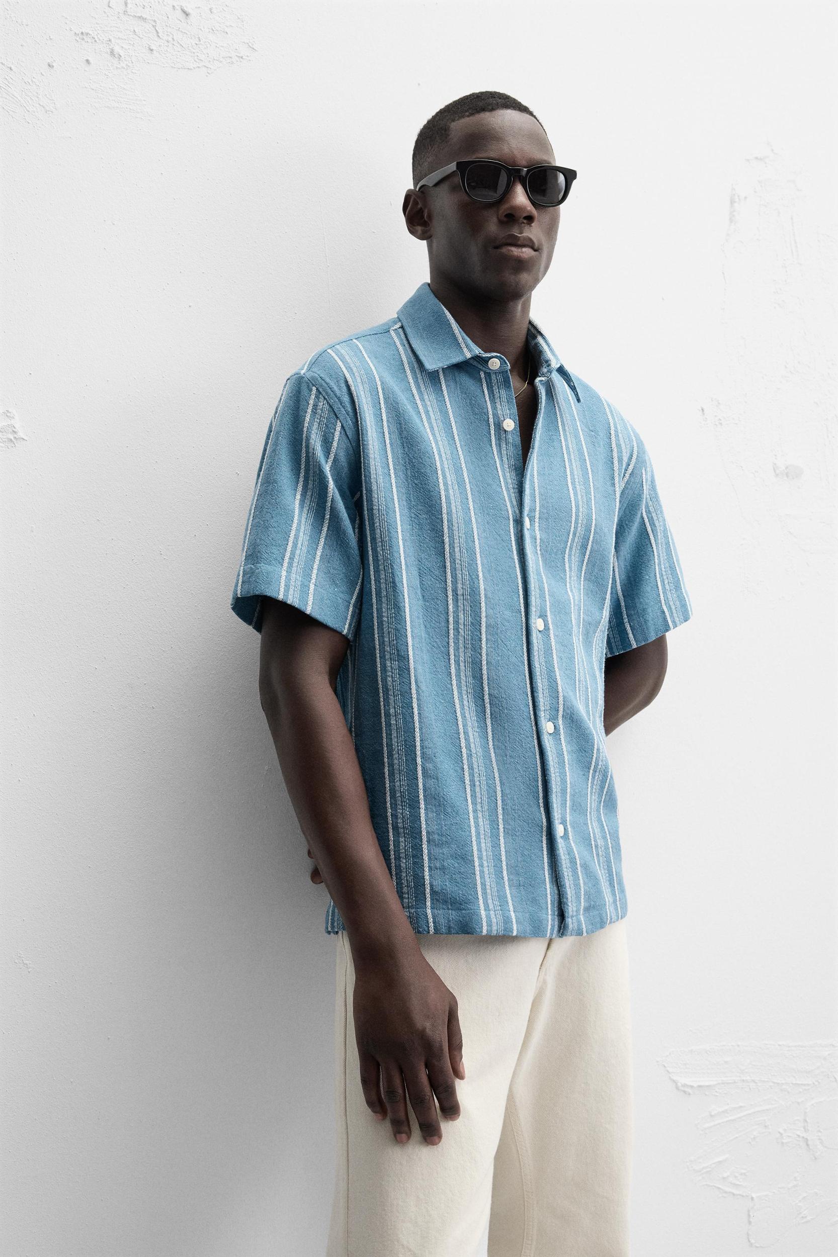 TEXTURED STRIPED SHIRT Product Image