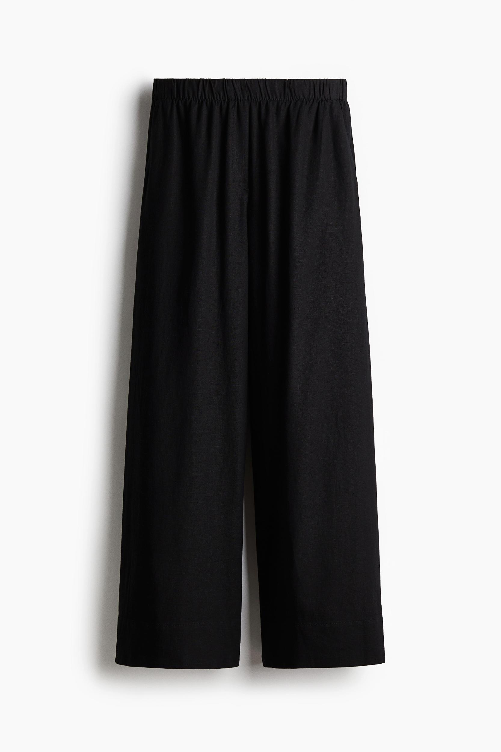 Wide-Leg Linen-Blend Pants Product Image