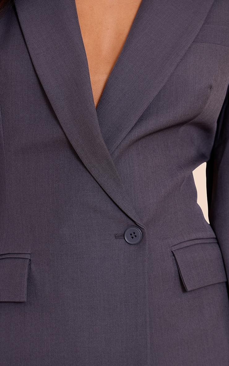 Mushroom Cross Front Cocoon Sleeve Tailored Romper Product Image