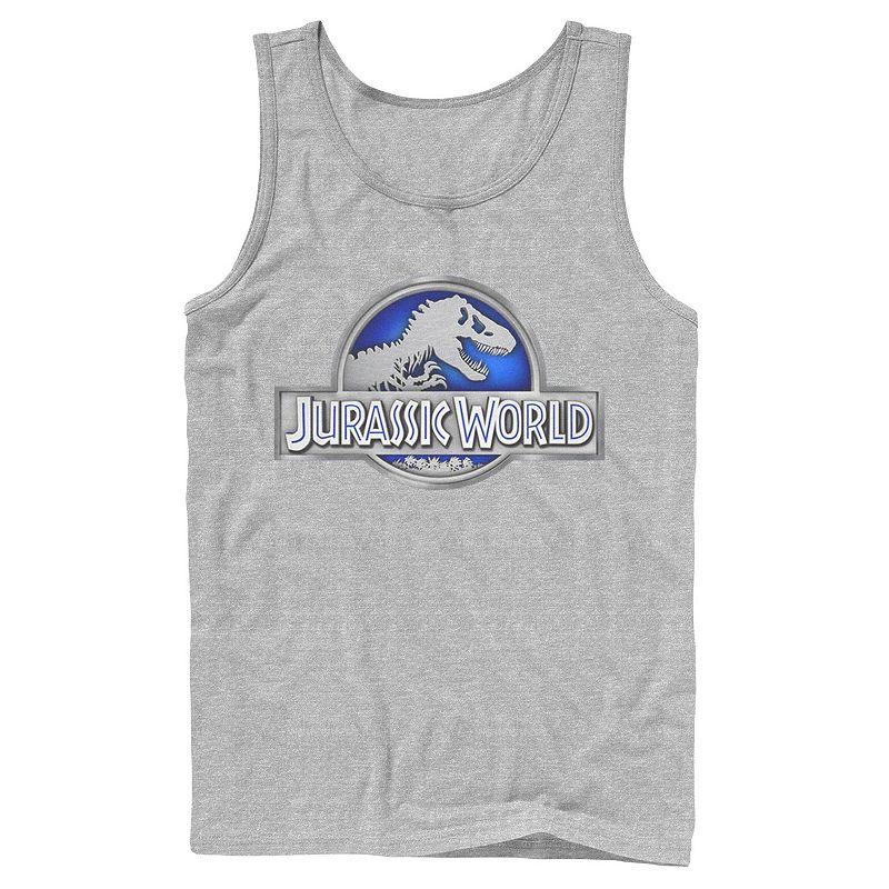 Men's Jurassic World Classic Blue Glow Fossil Logo Graphic Tank Top,  Product Image