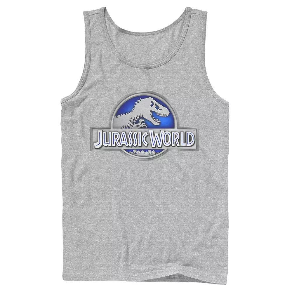 Men's Jurassic World Classic Blue Glow Fossil Logo Graphic Tank Top,  Product Image