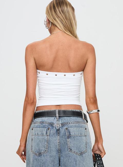 Mayuk Strapless Top White Product Image