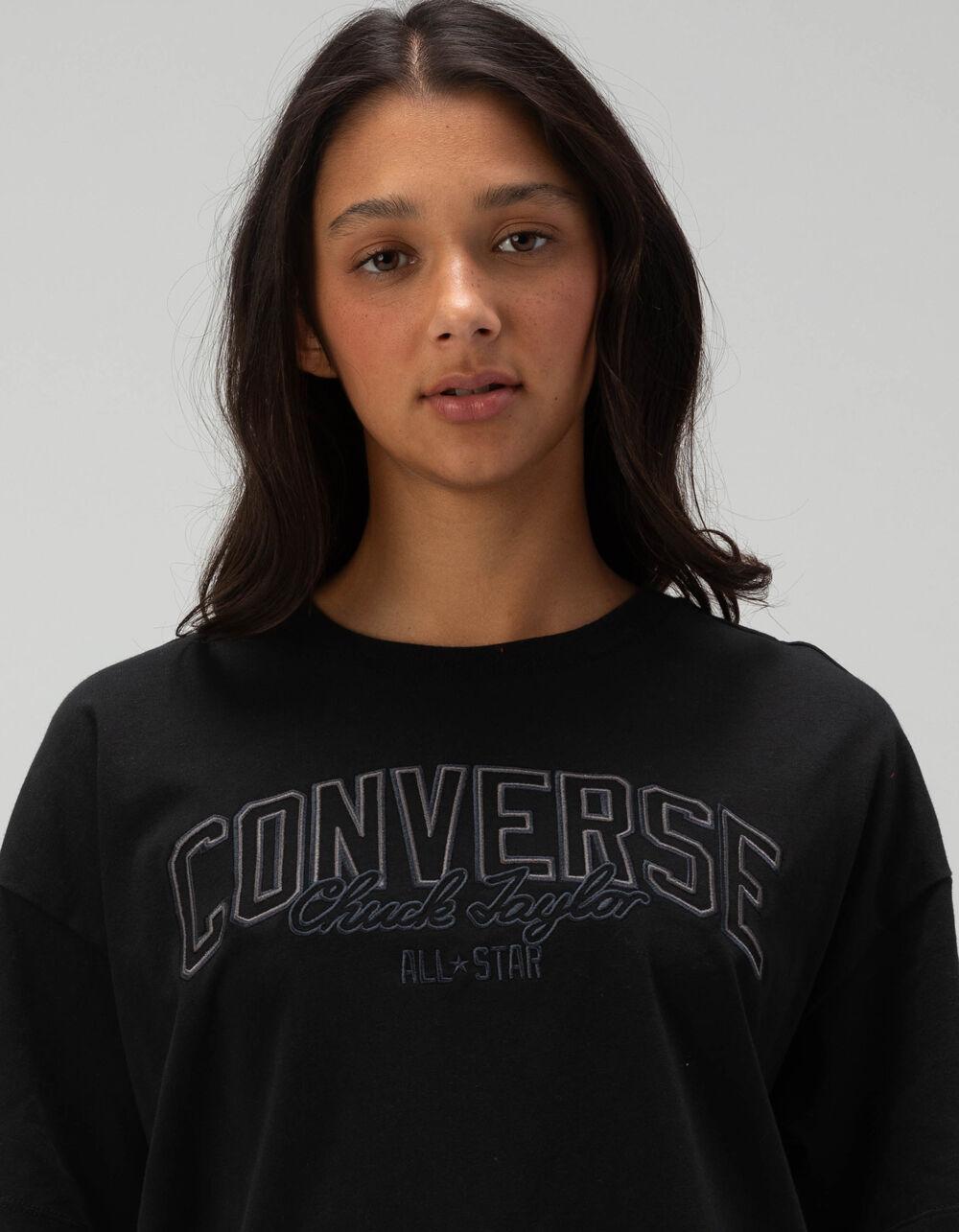 CONVERSE Retro Womens Oversized Tee - BLACK Product Image
