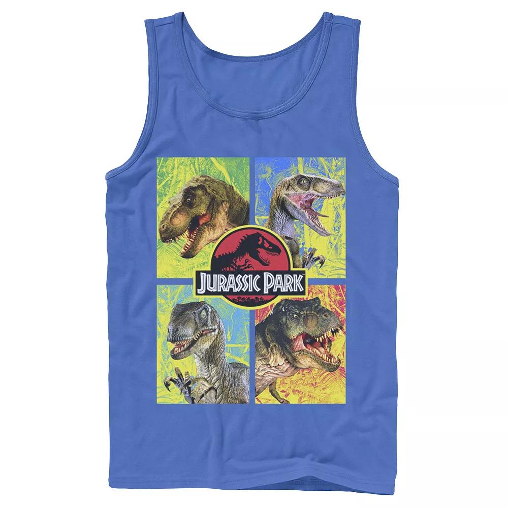 Men's Jurassic Park Four Different Dinosaur Faces Tank Top,  Product Image