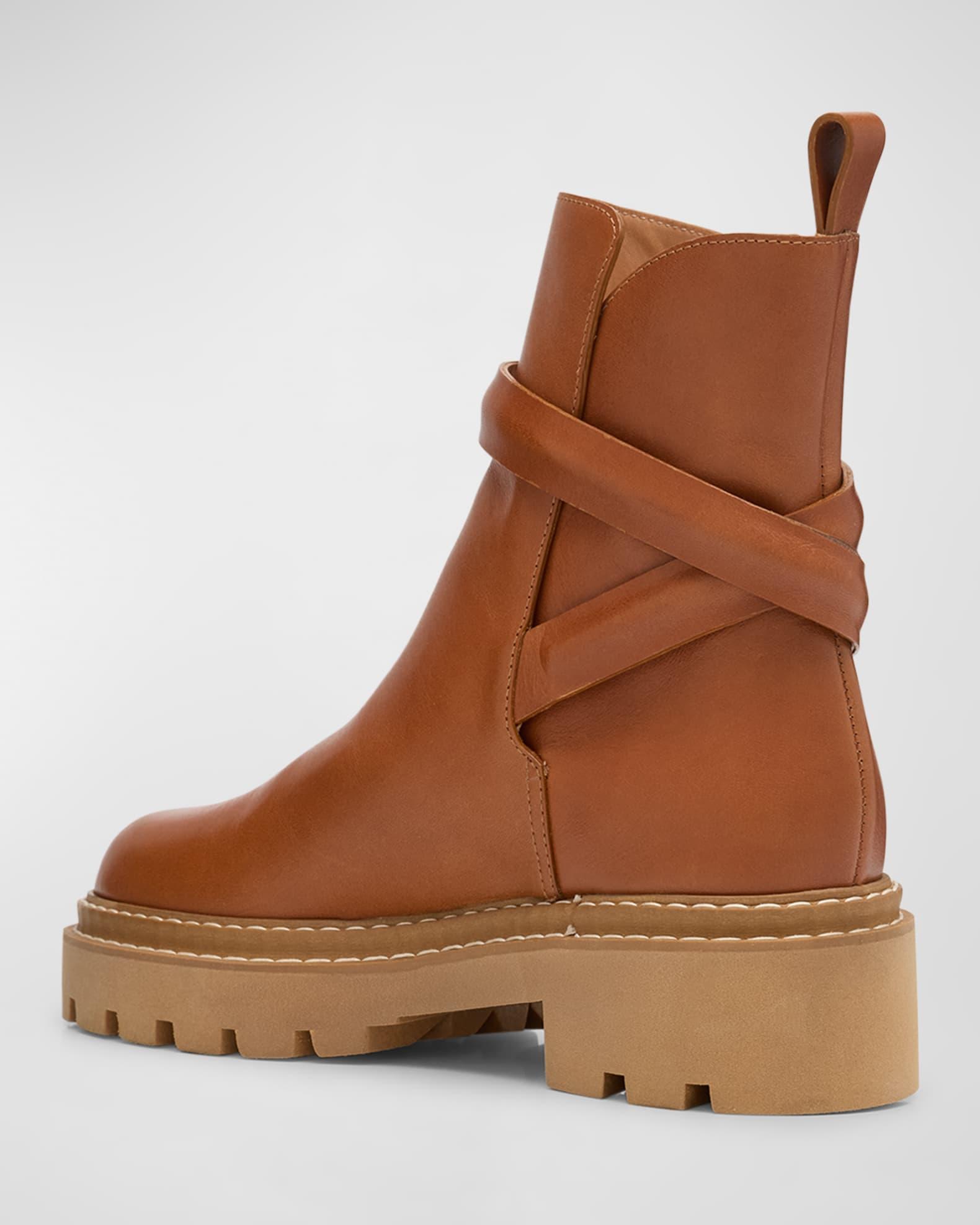 Lennon Leather Buckle Lug-Sole Boots Product Image